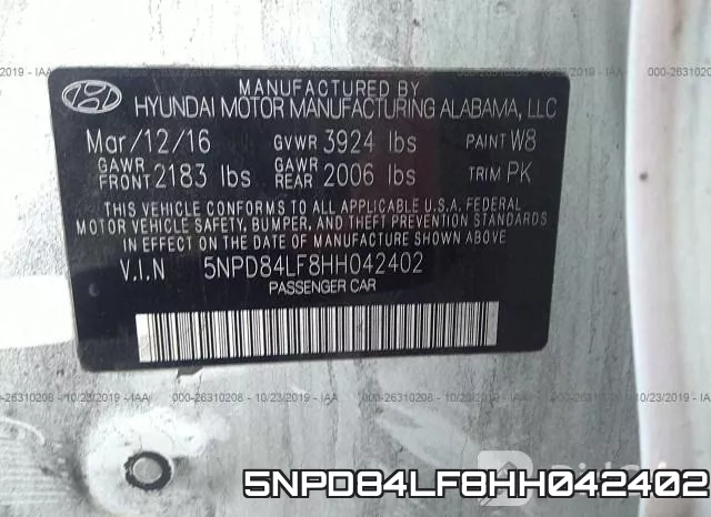 5NPD84LF8HH042402 фото 10