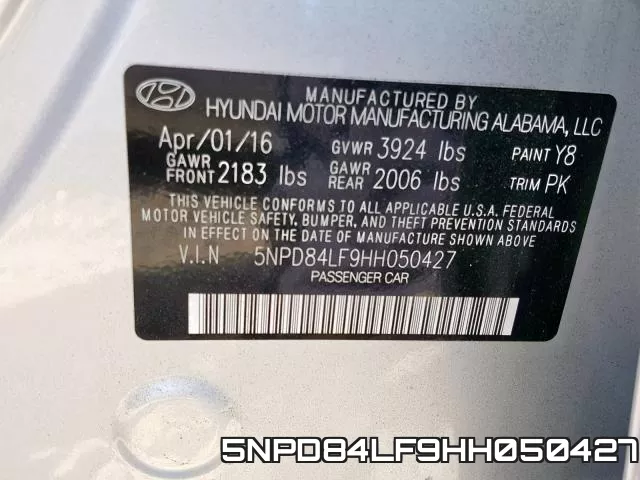 5NPD84LF9HH050427 фото 2