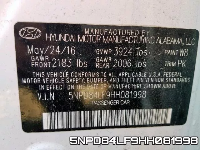 5NPD84LF9HH081998 фото 2