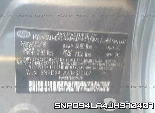 5NPD94LA4JH370407 фото 10