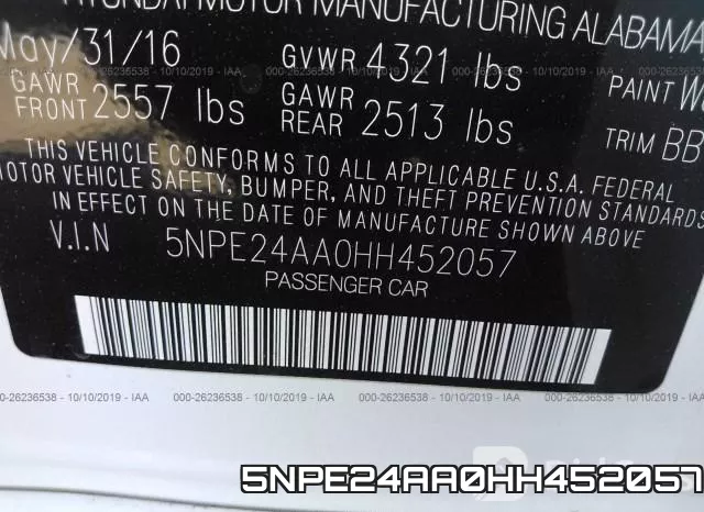 5NPE24AA0HH452057 фото 10