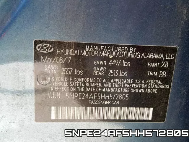 5NPE24AF5HH572805 фото 2