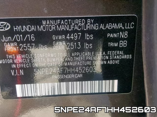 5NPE24AF7HH452603 фото 2