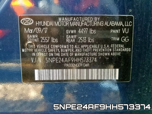 5NPE24AF9HH573374 фото 2