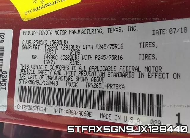 5TFAX5GN9JX128440 фото 10