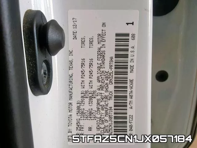 5TFAZ5CN1JX057184 фото 2