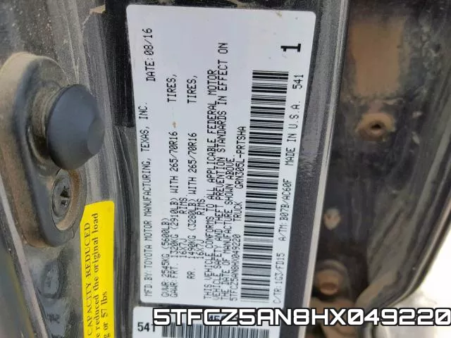 5TFCZ5AN8HX049220 фото 2