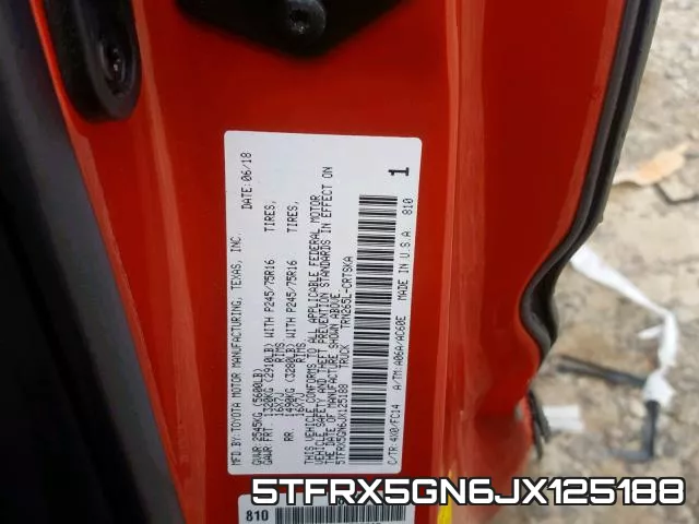 5TFRX5GN6JX125188 фото 2