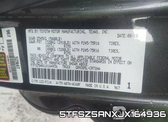 5TFSZ5ANXJX164936 фото 10
