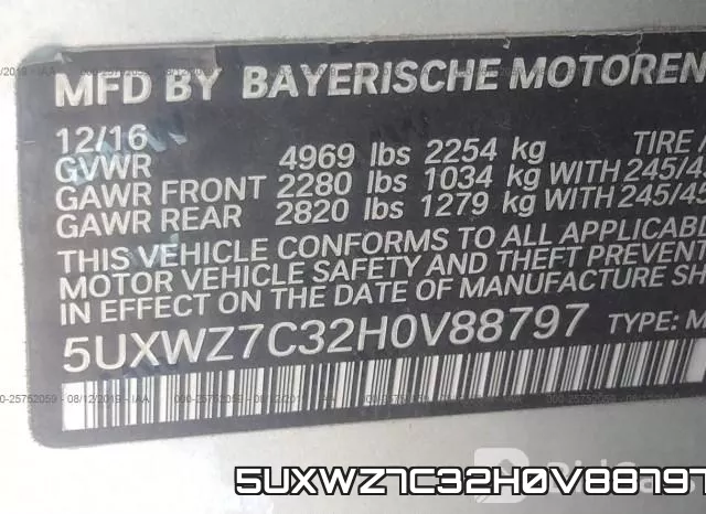 5UXWZ7C32H0V88797 фото 10
