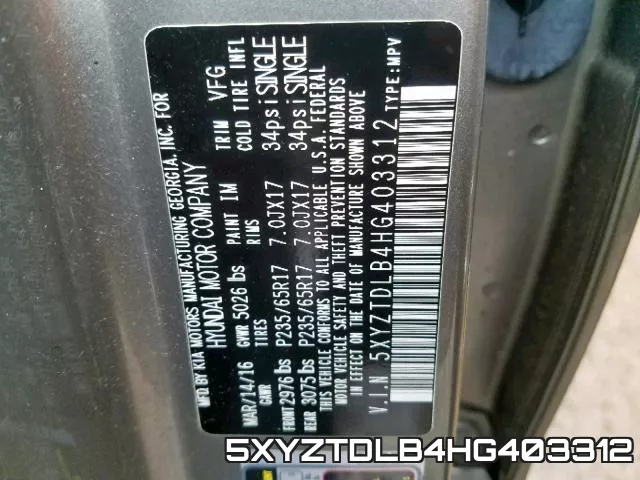 5XYZTDLB4HG403312 фото 2