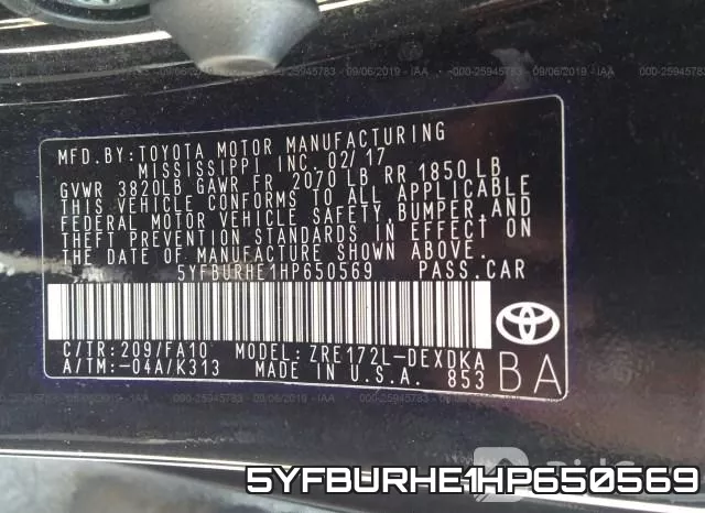 5YFBURHE1HP650569 фото 10