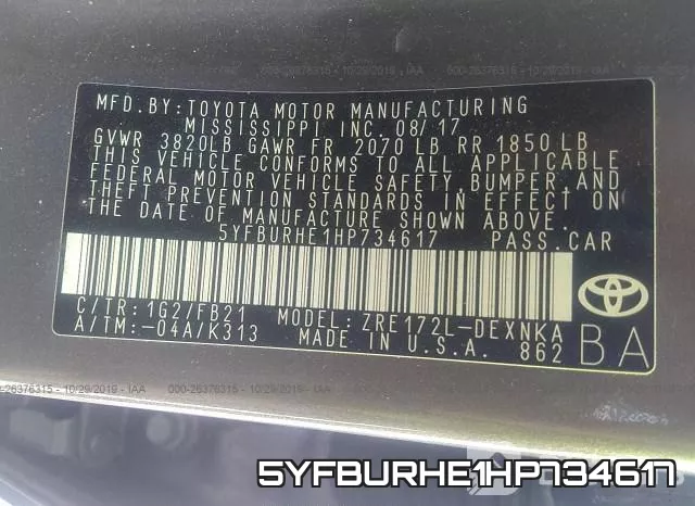 5YFBURHE1HP734617 фото 10