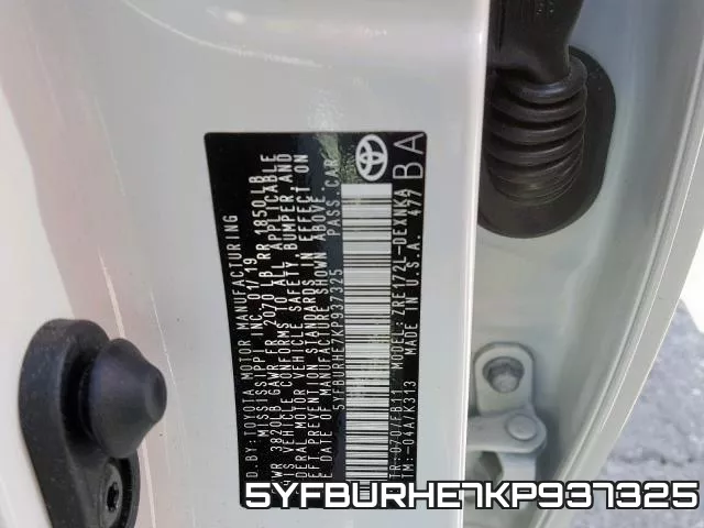 5YFBURHE7KP937325 фото 2
