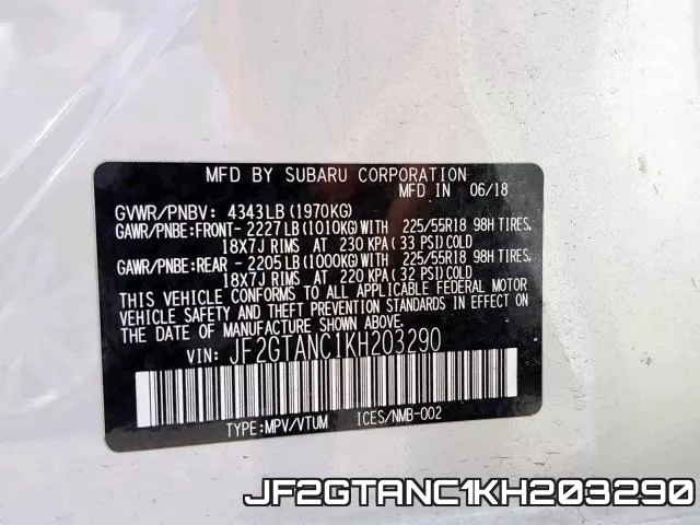 JF2GTANC1KH203290 фото 2