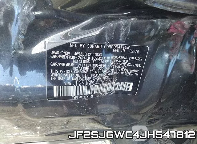 JF2SJGWC4JH547812 фото 10