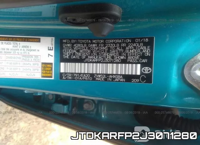 JTDKARFP2J3071280 фото 10
