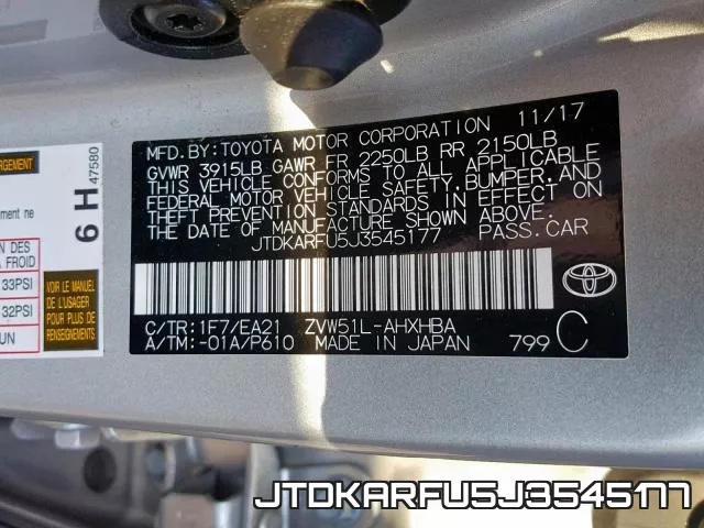 JTDKARFU5J3545177 фото 2
