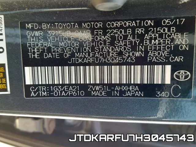 JTDKARFU7H3045743 фото 2