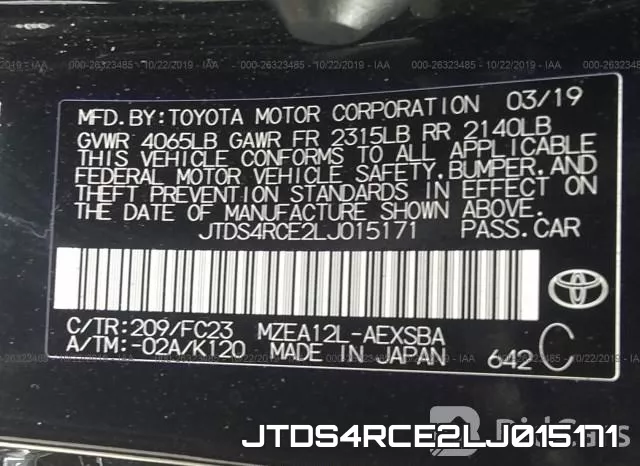JTDS4RCE2LJ015171 фото 9