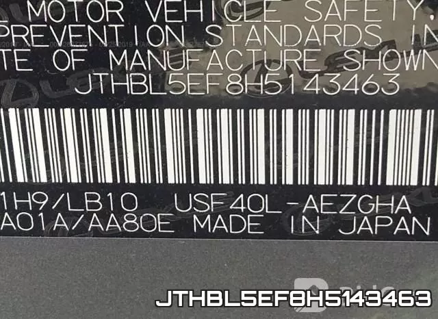 JTHBL5EF8H5143463 фото 10