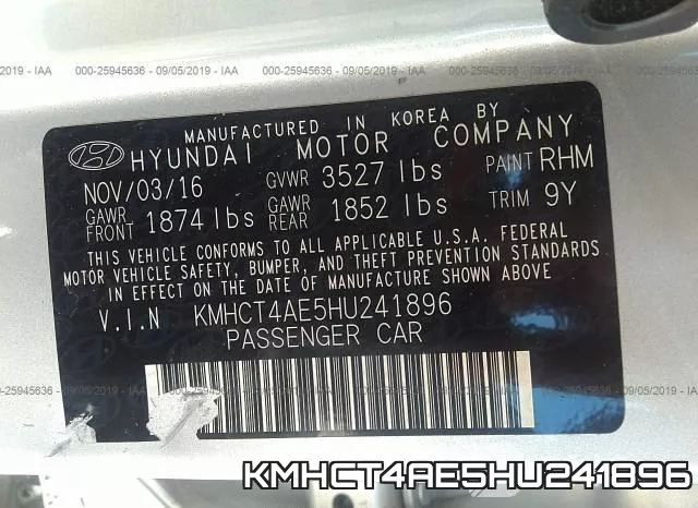 KMHCT4AE5HU241896 фото 10