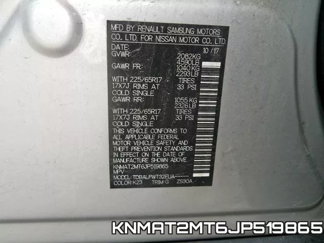 KNMAT2MT6JP519865 фото 2