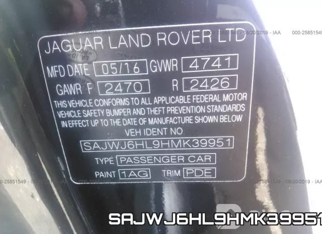 SAJWJ6HL9HMK39951 фото 10