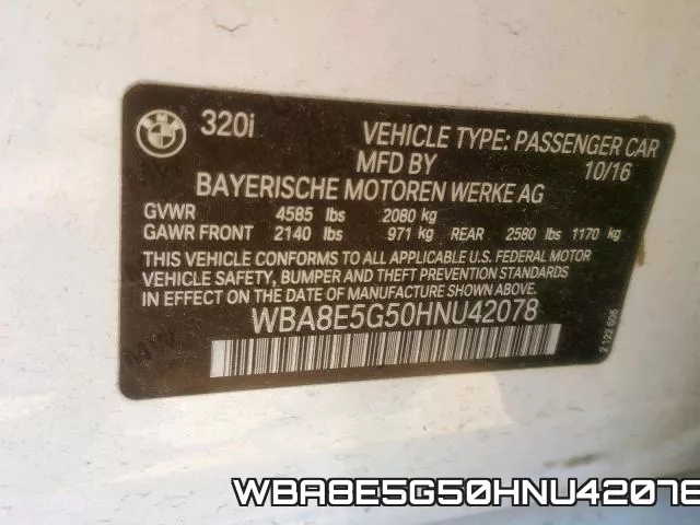 WBA8E5G50HNU42078 фото 2