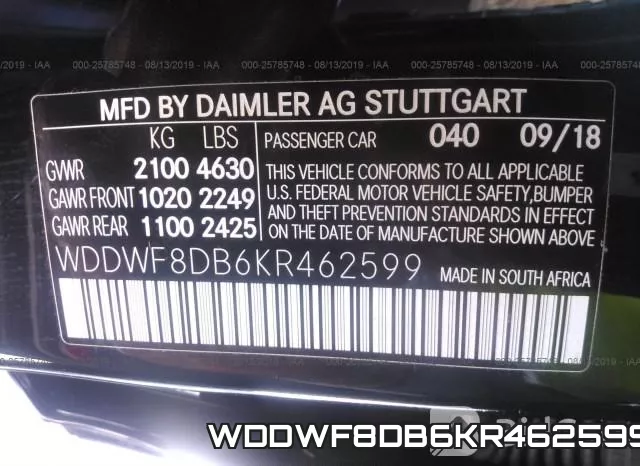 WDDWF8DB6KR462599 фото 10