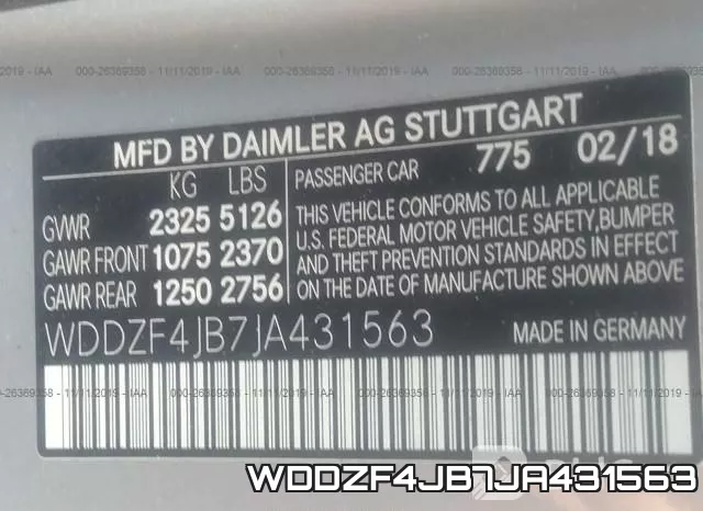 WDDZF4JB7JA431563 фото 9