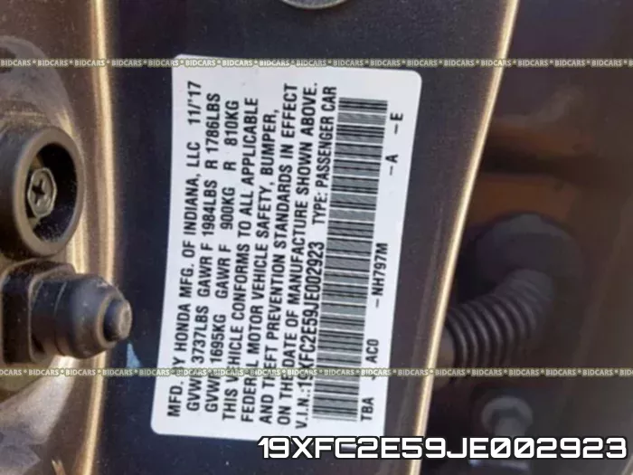 19XFC2E59JE002923 фото 2