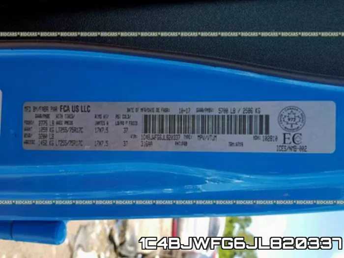 1C4BJWFG6JL820337 фото 2