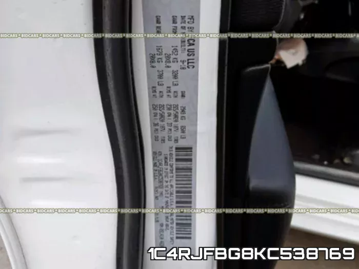 1C4RJFBG8KC538769 фото 2