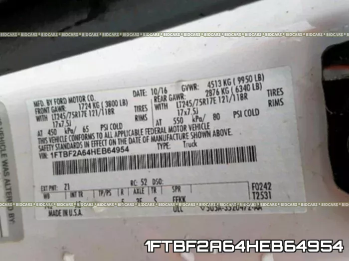 1FTBF2A64HEB64954 фото 2