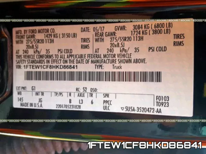 1FTEW1CF8HKD86841 фото 2