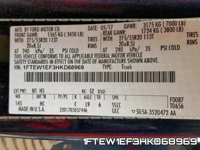 1FTEW1EF3HKD68969 фото 2