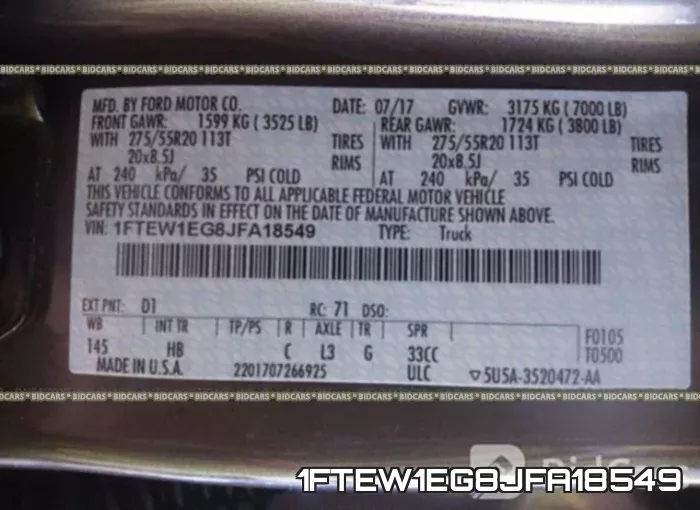 1FTEW1EG8JFA18549 фото 10