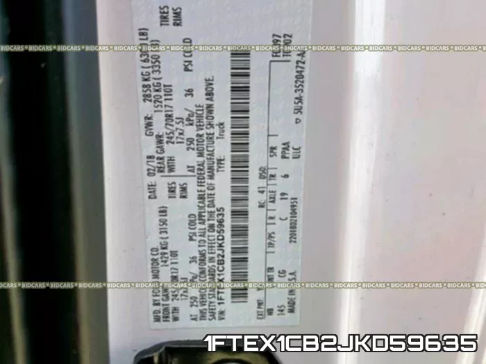 1FTEX1CB2JKD59635 фото 2