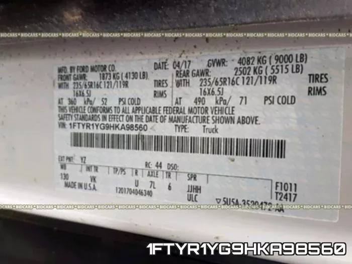 1FTYR1YG9HKA98560 фото 2