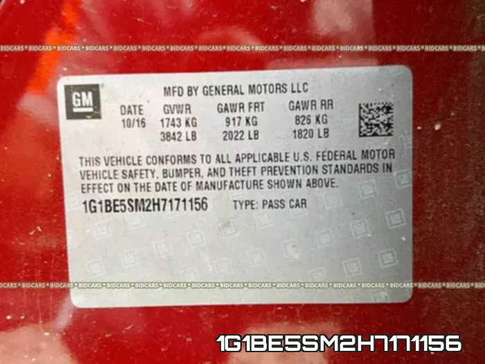 1G1BE5SM2H7171156 фото 2