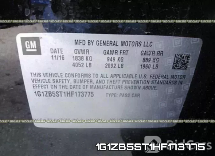 1G1ZB5ST1HF173775 фото 10