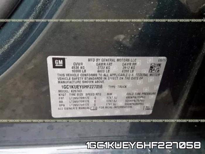 1GC1KUEY6HF227058 фото 2