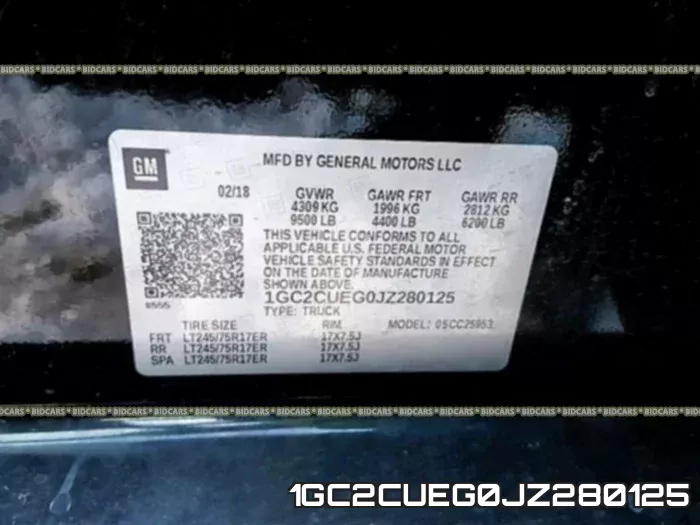 1GC2CUEG0JZ280125 фото 2