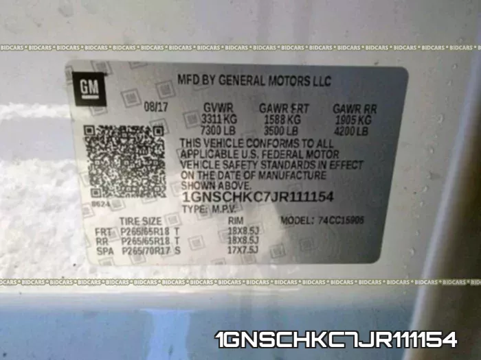1GNSCHKC7JR111154 фото 2