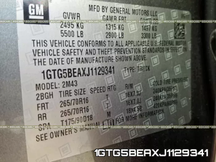 1GTG5BEAXJ1129341 фото 2
