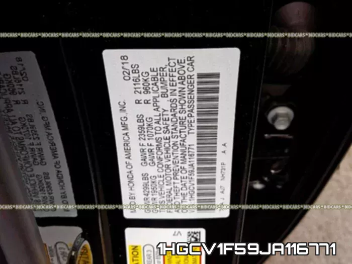 1HGCV1F59JA116771 фото 2