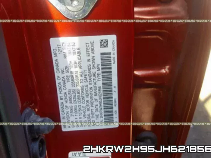 2HKRW2H95JH621856 фото 2