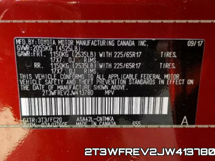 2T3WFREV2JW413780 фото 2