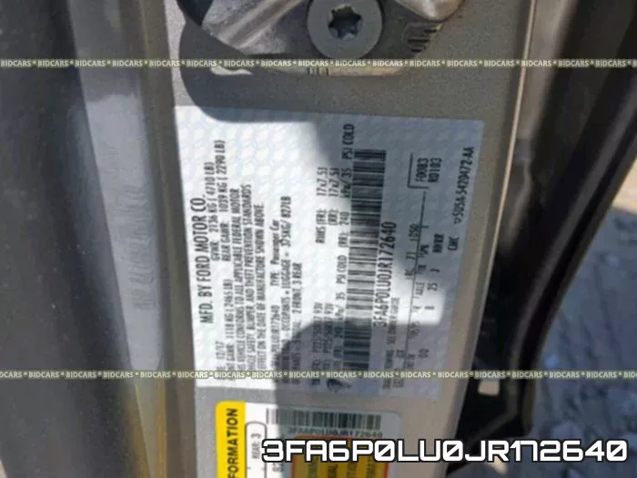 3FA6P0LU0JR172640 фото 2